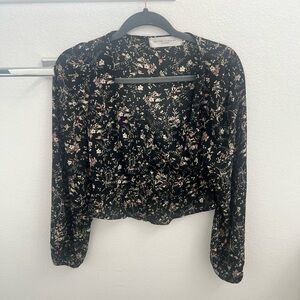 Super Cute Black Floral Blouse